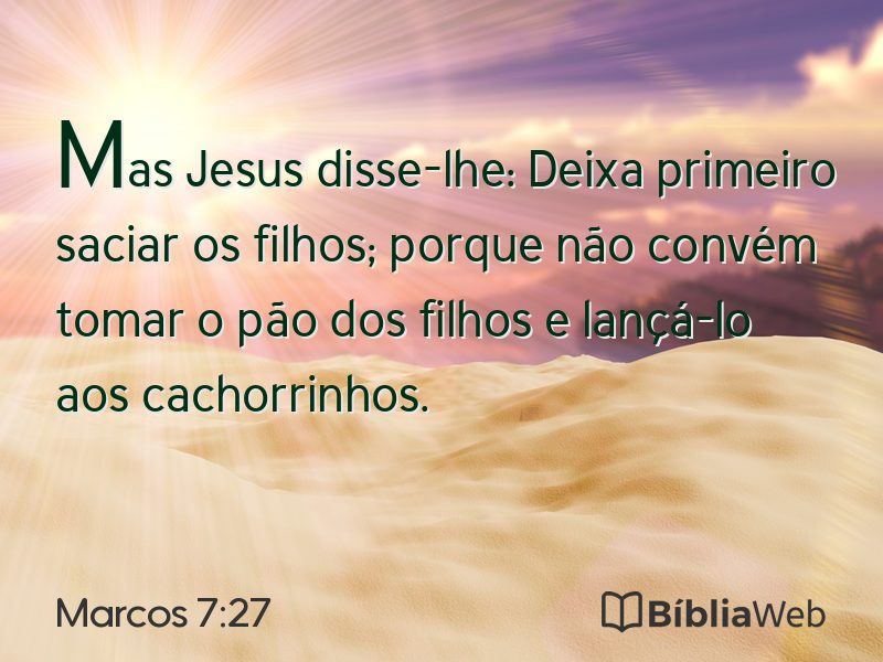 Marcos 7:27 em imagem para compartilhar