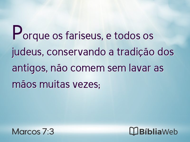Marcos 7:3 em imagem para compartilhar