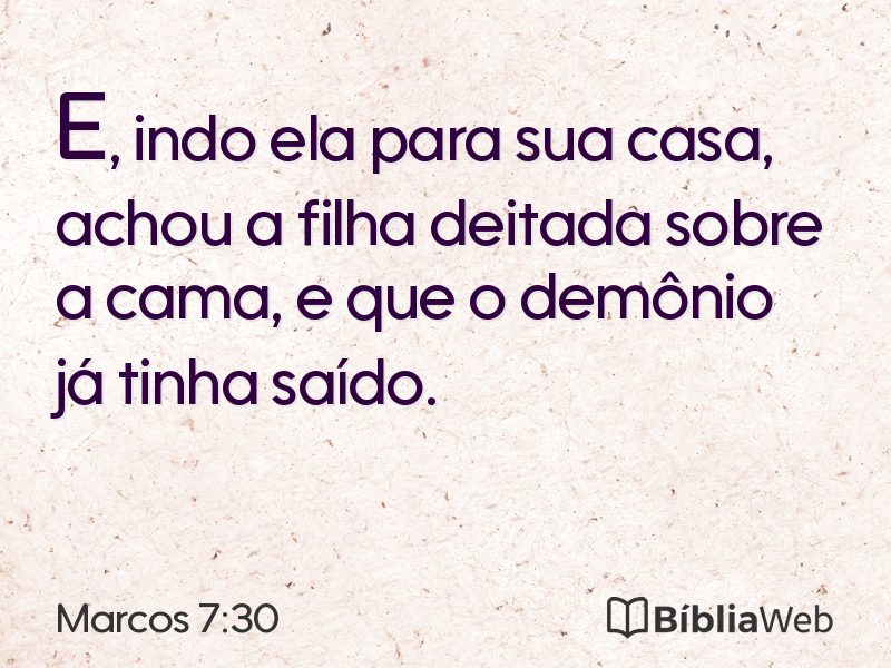Marcos 7:30 em imagem para compartilhar
