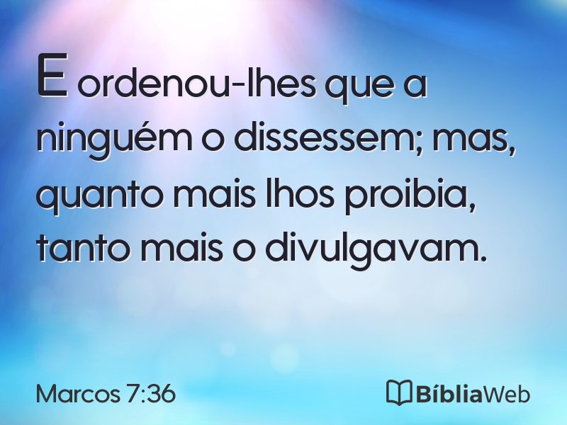 Marcos 7:36 em imagem para compartilhar