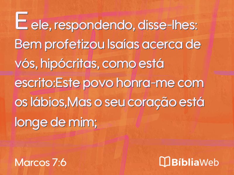 Marcos 7:6 em imagem para compartilhar