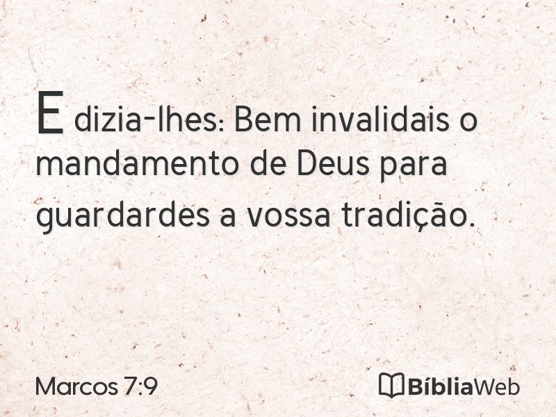 Marcos 7:9 em imagem para compartilhar
