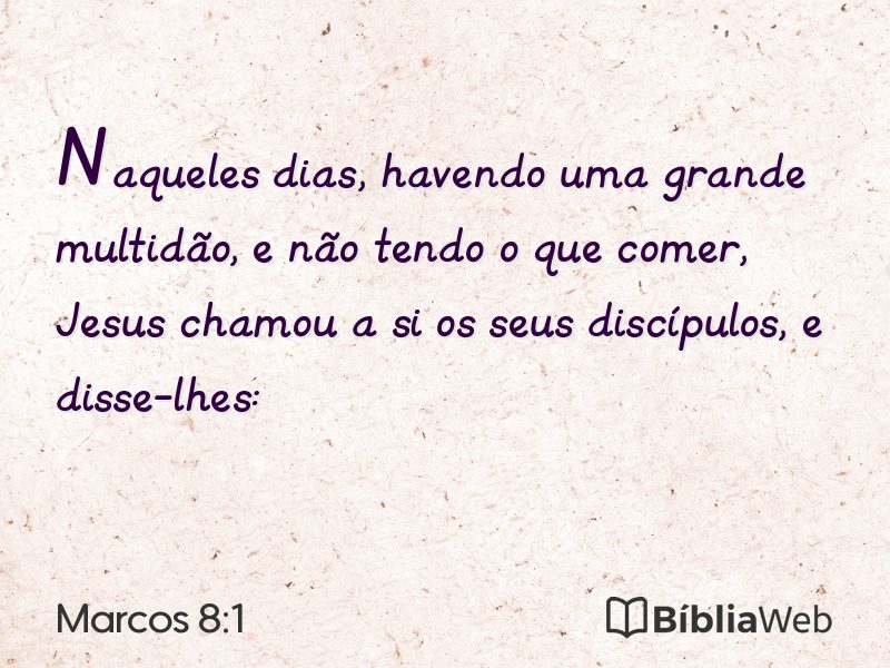 Marcos 8:1 em imagem para compartilhar