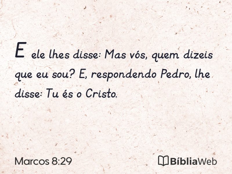 Marcos 8:29 em imagem para compartilhar
