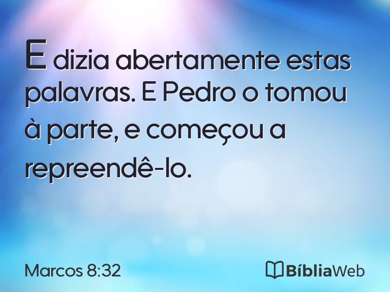 Marcos 8:32 em imagem para compartilhar