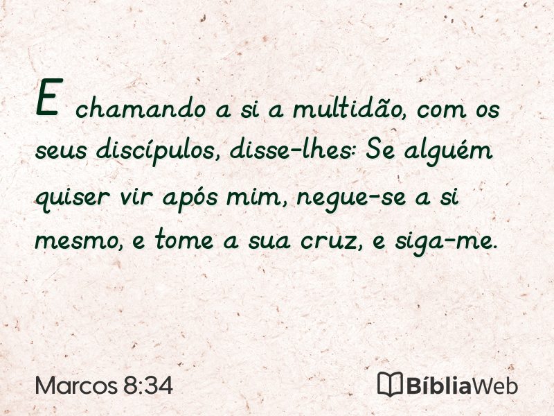 Marcos 8:34 em imagem para compartilhar