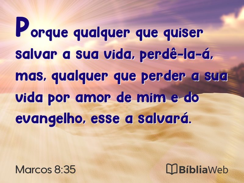 Marcos 8:35 em imagem para compartilhar