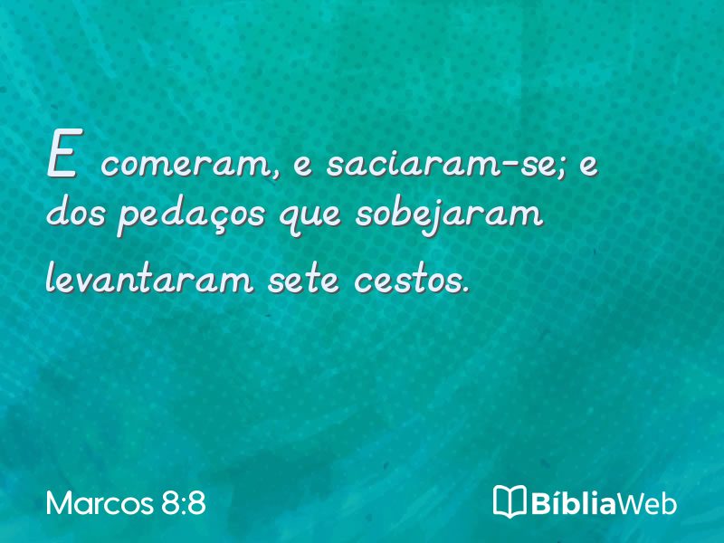Marcos 8:8 em imagem para compartilhar