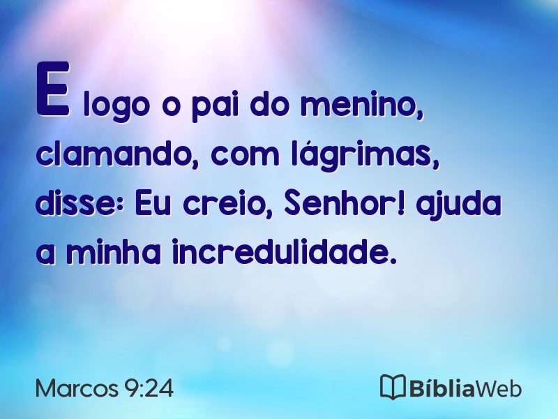 Marcos 9:24 em imagem para compartilhar
