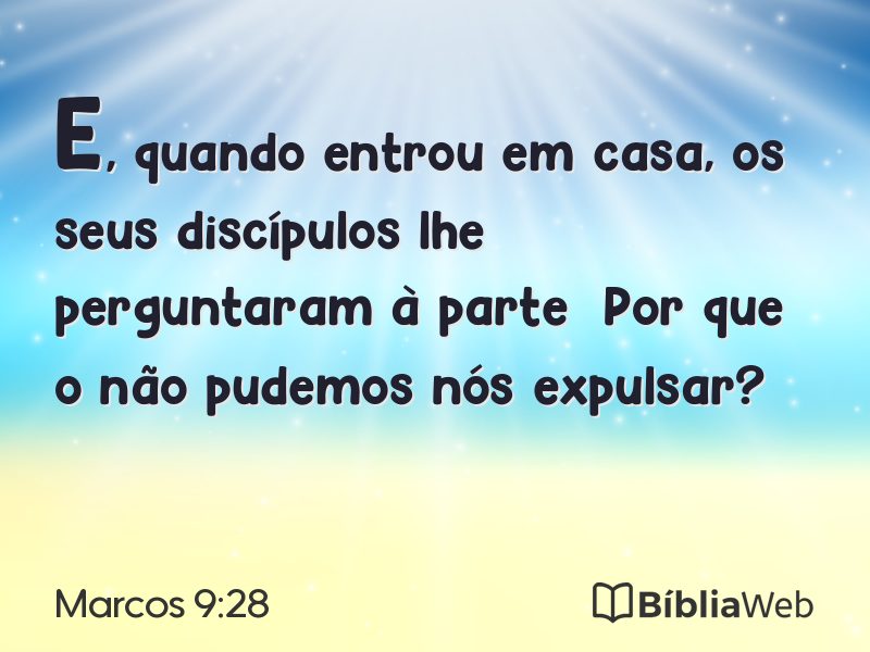 Marcos 9:28 em imagem para compartilhar