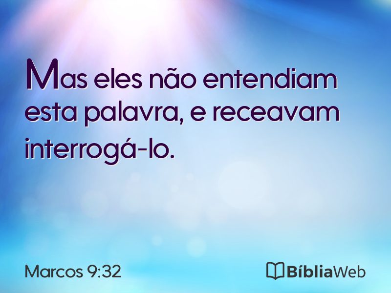 Marcos 9:32 em imagem para compartilhar