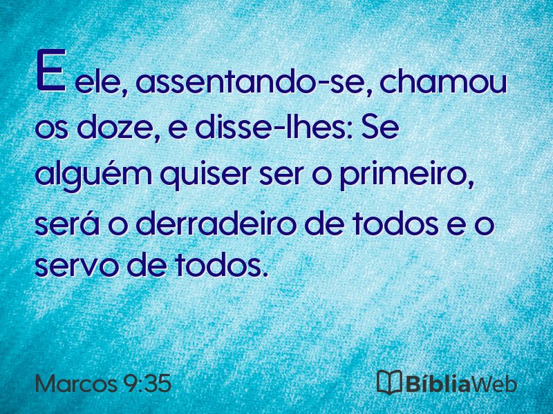 Marcos 9:35 em imagem para compartilhar