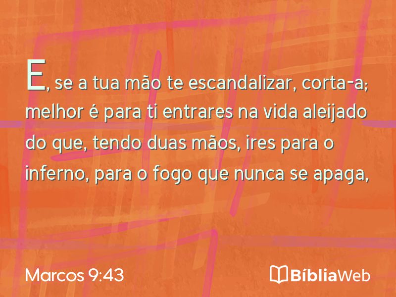 Marcos 9:43 em imagem para compartilhar