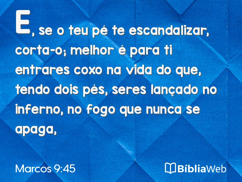 Marcos 9:45 em imagem para compartilhar