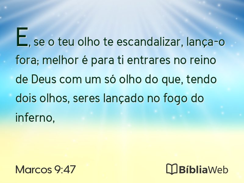 Marcos 9:47 em imagem para compartilhar