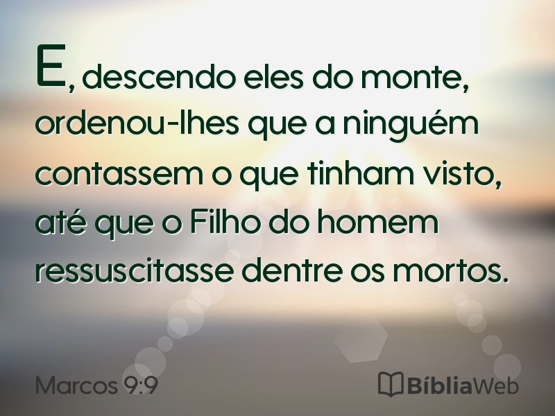Marcos 9:9 em imagem para compartilhar
