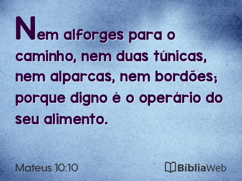 Mateus 10:10 em imagem para compartilhar