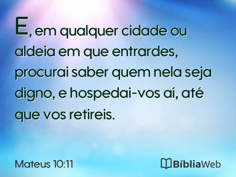 Mateus 10:11 em imagem para compartilhar