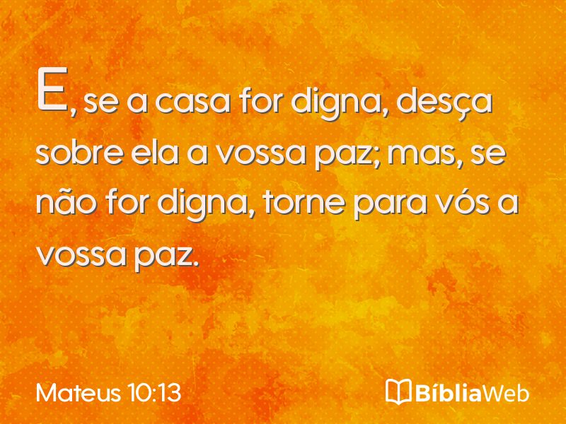 Mateus 10:13 em imagem para compartilhar