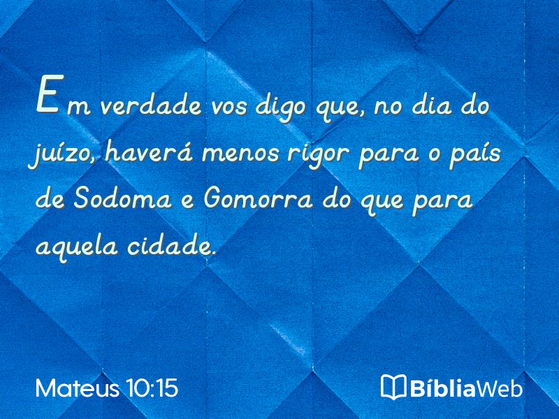Mateus 10:15 em imagem para compartilhar