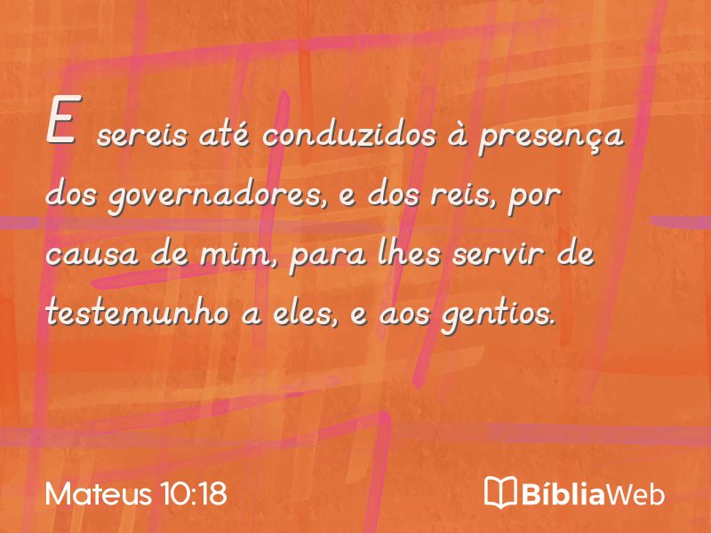 Mateus 10:18 em imagem para compartilhar