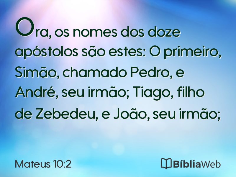 Mateus 10:2 em imagem para compartilhar
