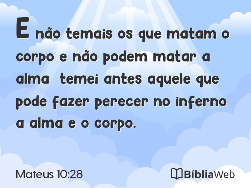 Mateus 10:28 em imagem para compartilhar