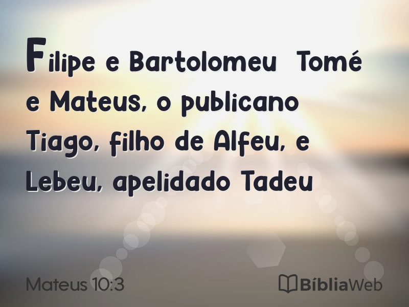 Mateus 10:3 em imagem para compartilhar