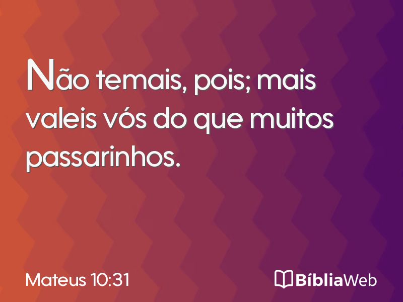 Mateus 10:31 em imagem para compartilhar