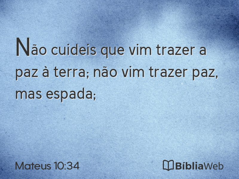 Mateus 10:34 em imagem para compartilhar