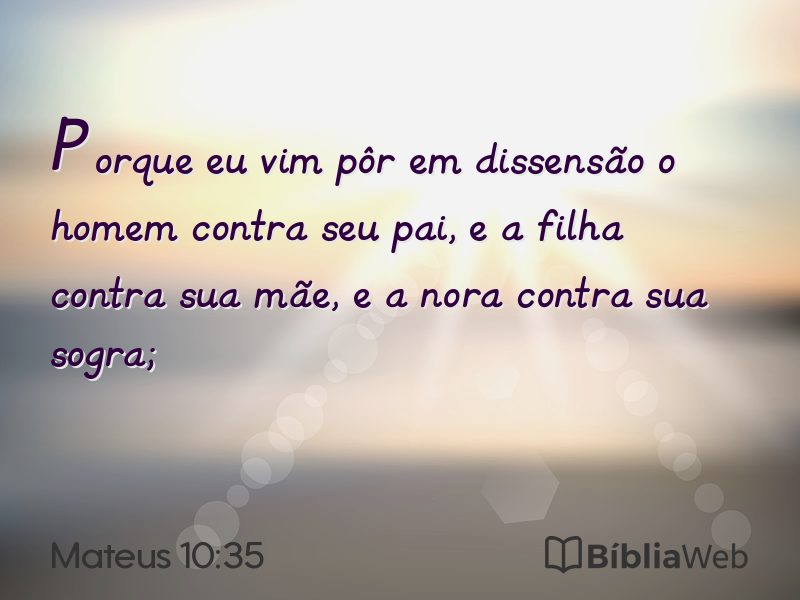 Mateus 10:35 em imagem para compartilhar