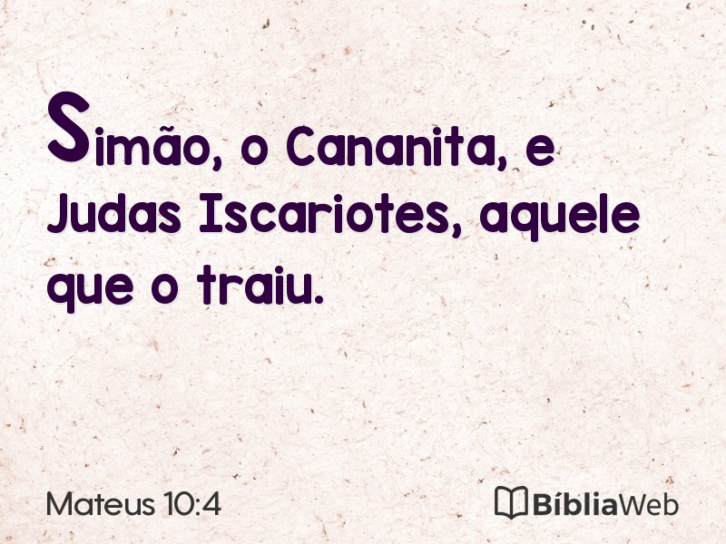 Mateus 10:4 em imagem para compartilhar