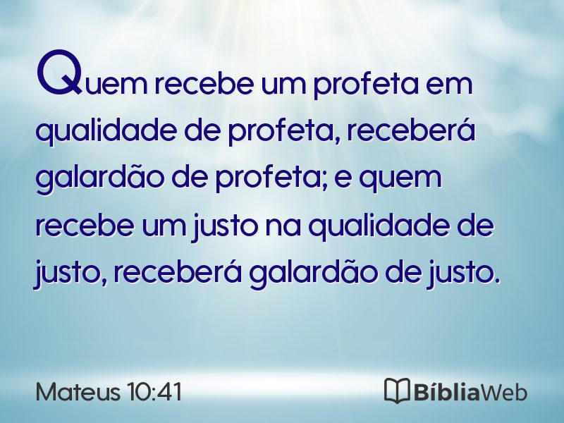 Mateus 10:41 em imagem para compartilhar