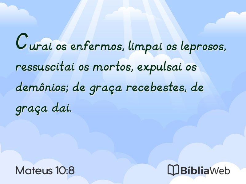 Mateus 10:8 em imagem para compartilhar