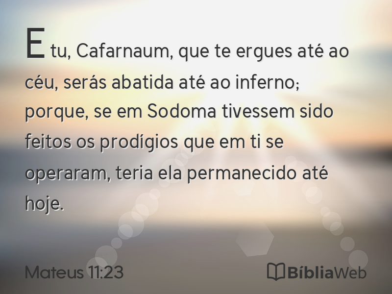 Mateus 11:23 em imagem para compartilhar