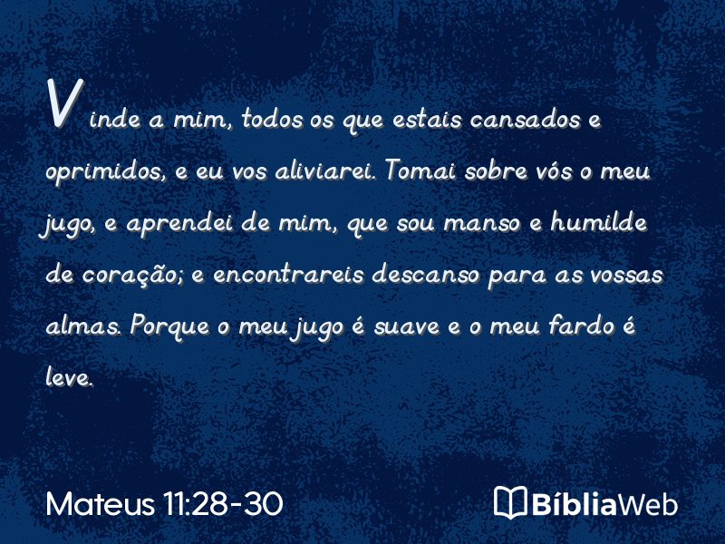 Mateus 11:28-30 em imagem para compartilhar