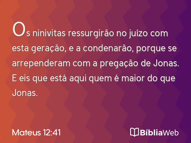 Mateus 12:41 em imagem para compartilhar