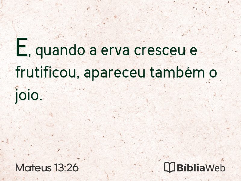 Mateus 13:26 em imagem para compartilhar
