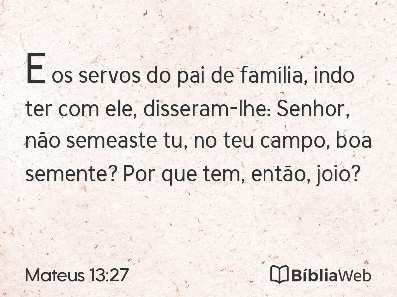 Mateus 13:27 em imagem para compartilhar