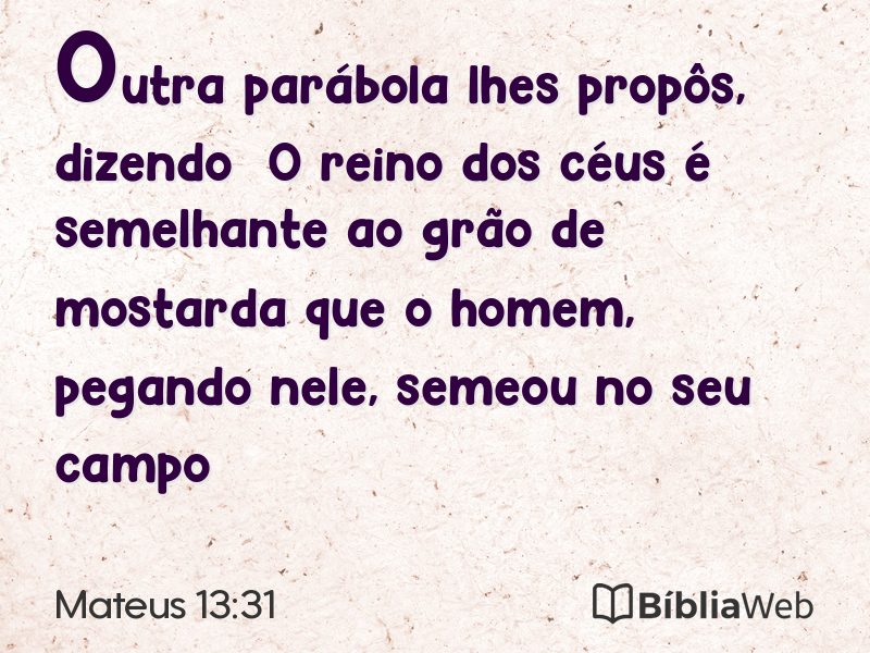 Mateus 13:31 em imagem para compartilhar