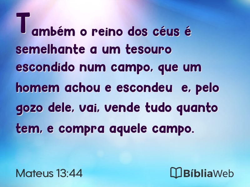 Mateus 13:44 em imagem para compartilhar