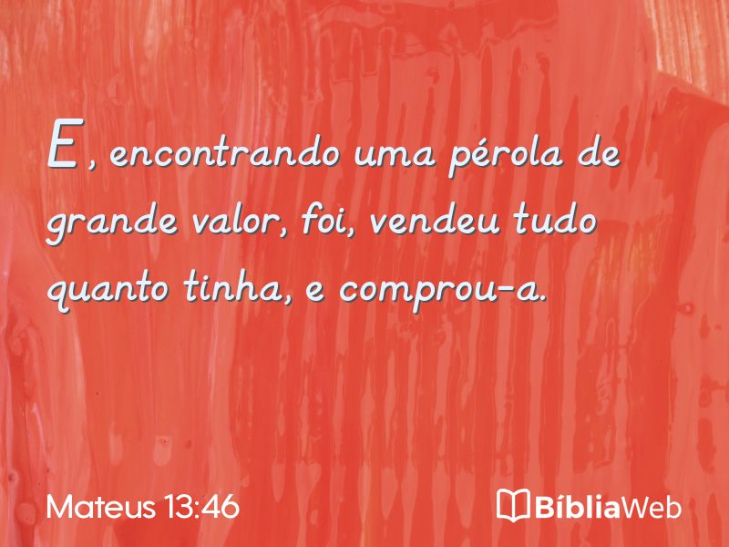 Mateus 13:46 em imagem para compartilhar