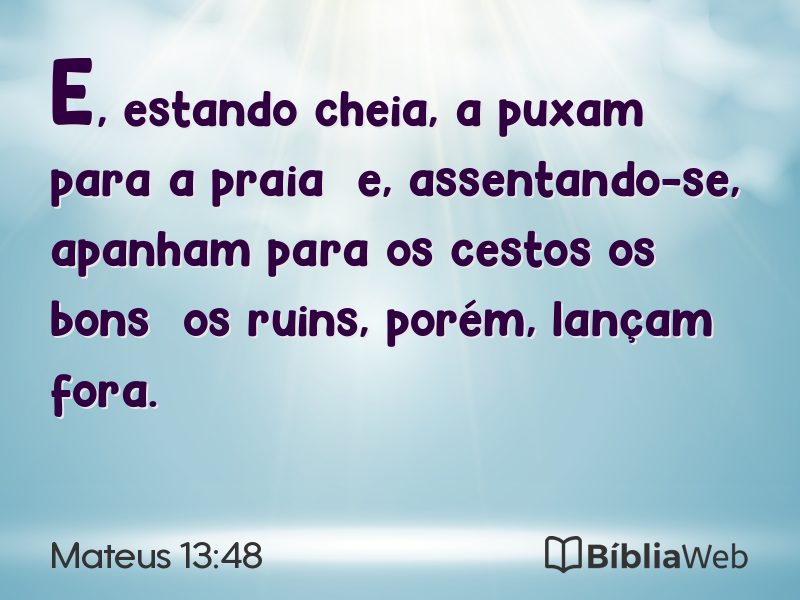Mateus 13:48 em imagem para compartilhar