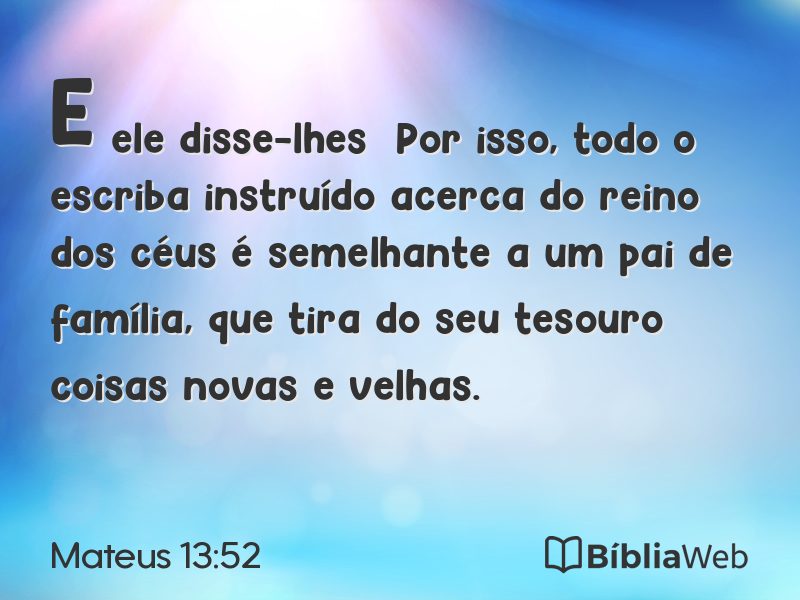 Mateus 13:52 em imagem para compartilhar