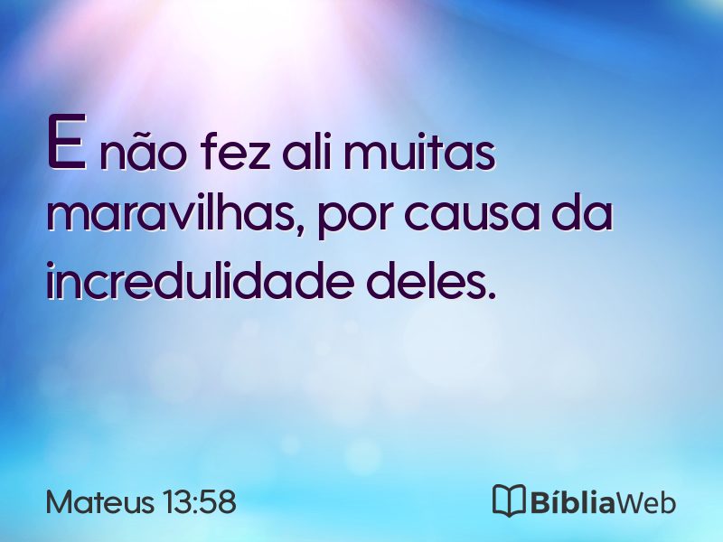Mateus 13:58 em imagem para compartilhar