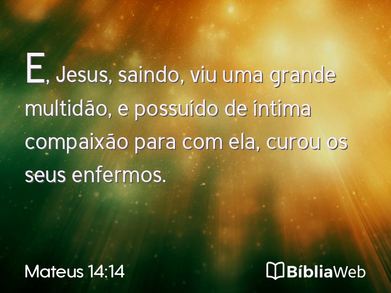 Mateus 14:14 em imagem para compartilhar