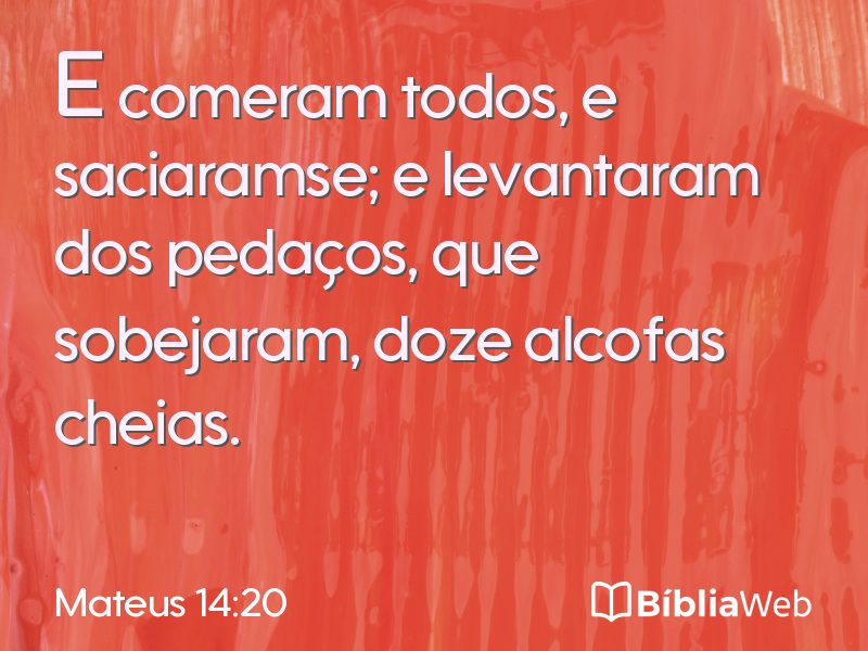 Mateus 14:20 em imagem para compartilhar