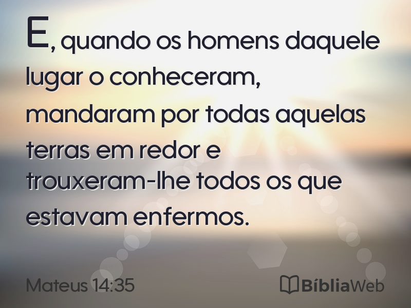Mateus 14:35 em imagem para compartilhar