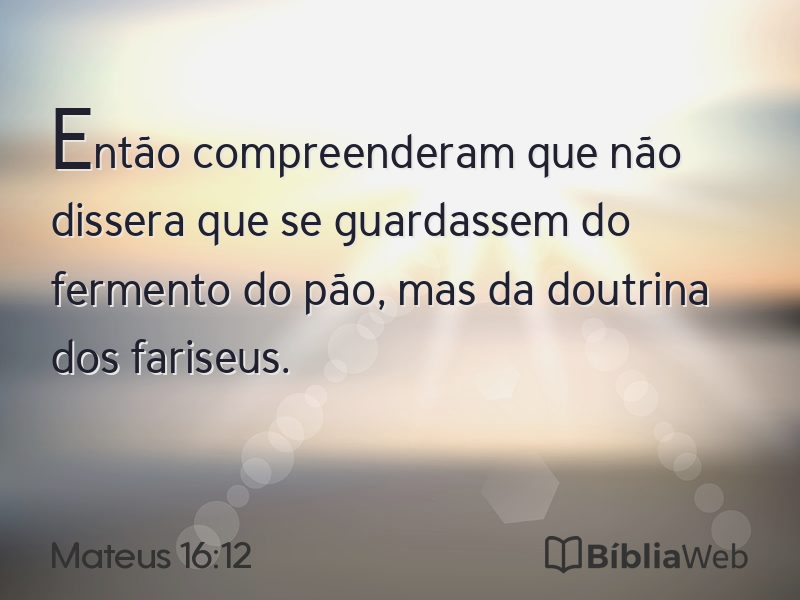 Mateus 16:12 em imagem para compartilhar