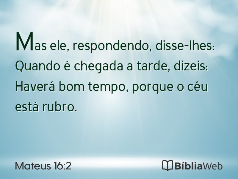 Mateus 16:2 em imagem para compartilhar